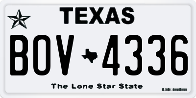 TX license plate BOV4336