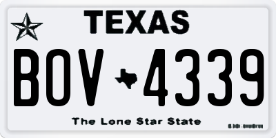 TX license plate BOV4339