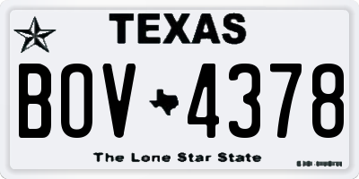 TX license plate BOV4378