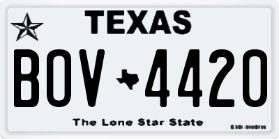 TX license plate BOV4420
