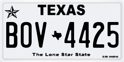 TX license plate BOV4425