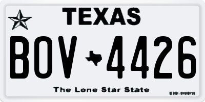TX license plate BOV4426