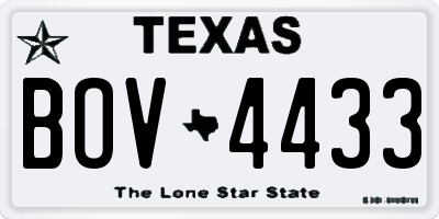 TX license plate BOV4433