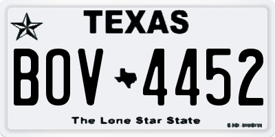 TX license plate BOV4452