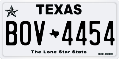 TX license plate BOV4454