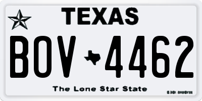 TX license plate BOV4462