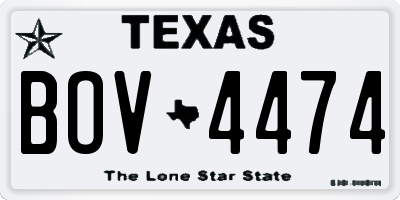 TX license plate BOV4474