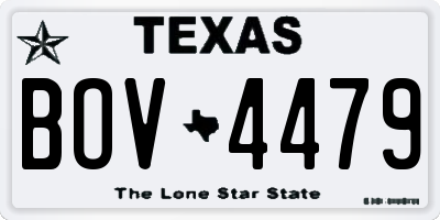 TX license plate BOV4479