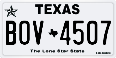 TX license plate BOV4507