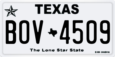 TX license plate BOV4509
