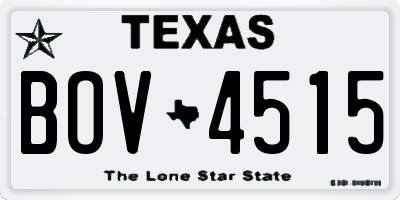 TX license plate BOV4515
