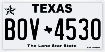 TX license plate BOV4530