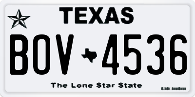 TX license plate BOV4536