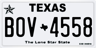 TX license plate BOV4558