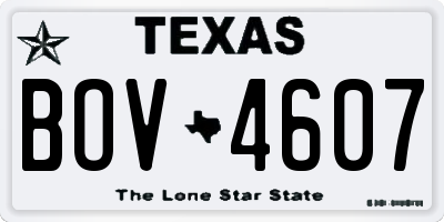 TX license plate BOV4607