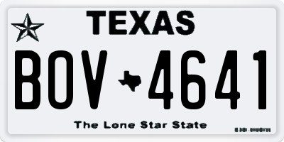 TX license plate BOV4641