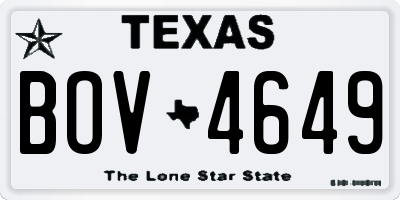 TX license plate BOV4649