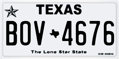 TX license plate BOV4676