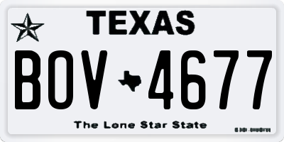 TX license plate BOV4677