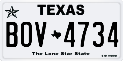 TX license plate BOV4734
