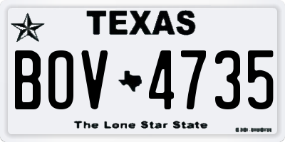TX license plate BOV4735