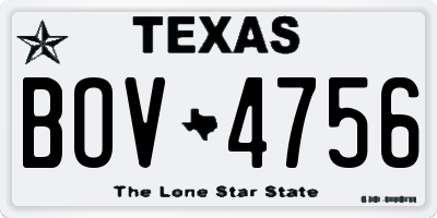 TX license plate BOV4756