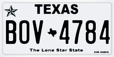 TX license plate BOV4784