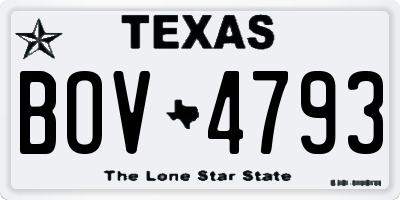 TX license plate BOV4793