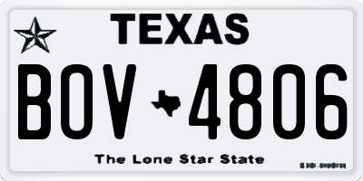 TX license plate BOV4806