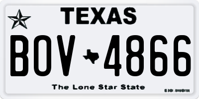 TX license plate BOV4866
