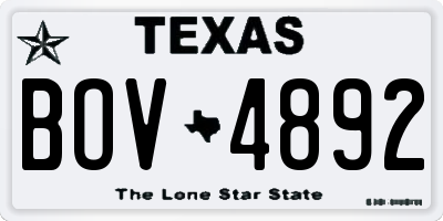 TX license plate BOV4892
