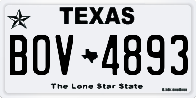 TX license plate BOV4893