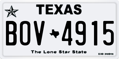 TX license plate BOV4915