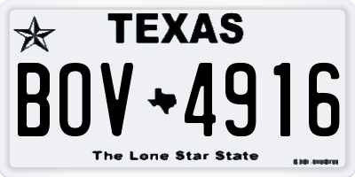 TX license plate BOV4916