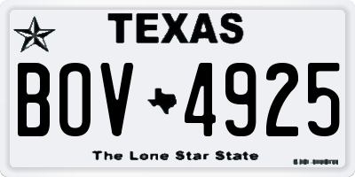 TX license plate BOV4925