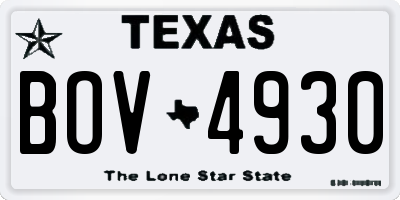 TX license plate BOV4930