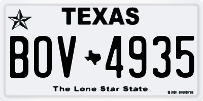 TX license plate BOV4935