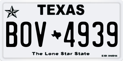 TX license plate BOV4939