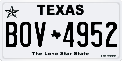 TX license plate BOV4952