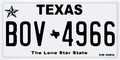 TX license plate BOV4966