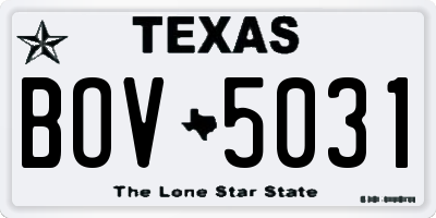 TX license plate BOV5031