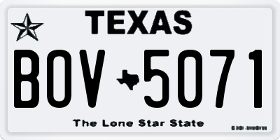 TX license plate BOV5071