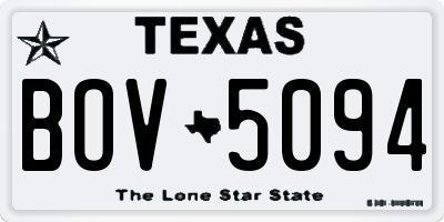 TX license plate BOV5094