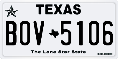 TX license plate BOV5106