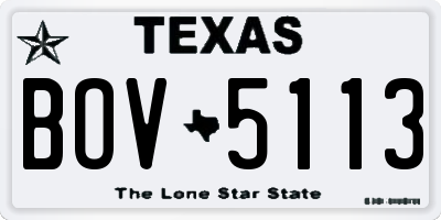 TX license plate BOV5113