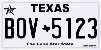 TX license plate BOV5123