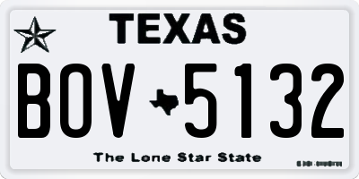 TX license plate BOV5132