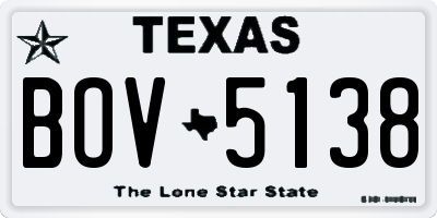 TX license plate BOV5138