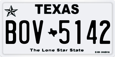 TX license plate BOV5142