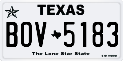 TX license plate BOV5183